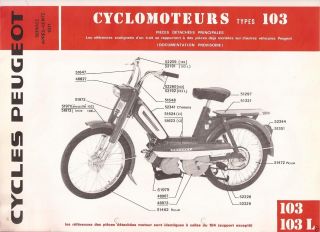Peugeot Motorcycles Type 103 Vintage 1960 