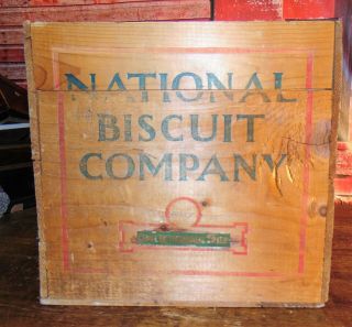 Antique Primitive Vintage Wood Wooden Crate Box National Biscuit Co Nabisco
