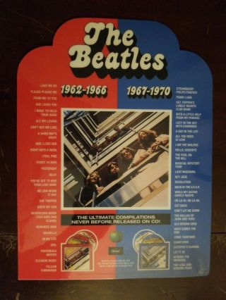 The Beatles 1962 - 1966 1967 - 1970 Cd Promotional Counter Display Rare Near
