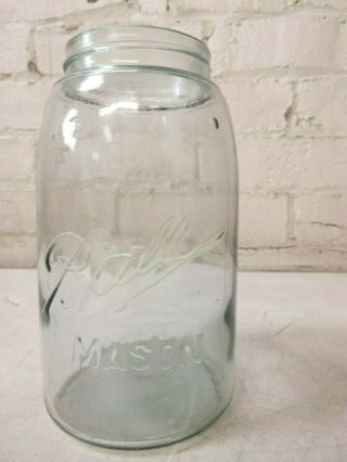 Antique 1 Qt.  Green Glass Ball Mason Canning Jar No Lid