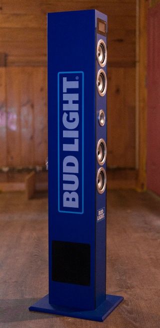 Rare Limited Edition Budlight Aux & Bluetooth Light - Up 3.  5 Feet Tower Speaker