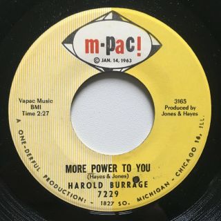Harold Burrage Rare More Power To You R&b Northern Soul 45 Listen