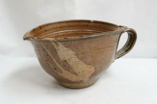 Rare Betty Woodman Brown Black Speckled Handled Studio Pottery Batter Bowl Eames