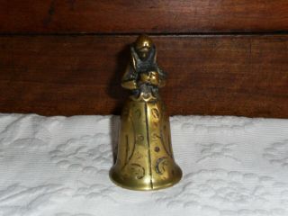 Antique French Bronze Bell Table.  Lady Reading.