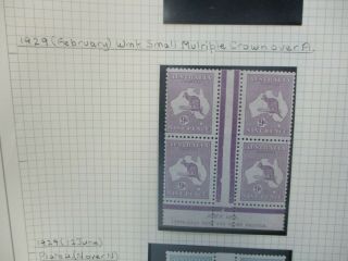 Kangaroo Stamps: 9d Purple Smw Imprint Block Of 4 Rare (f341)