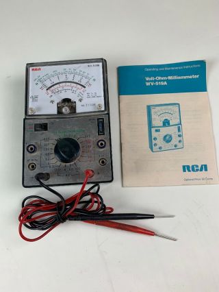 Vintage Rca Volt - Ohm - Milliammeter Model Wv - 519a Tester Multimeter W/instructions