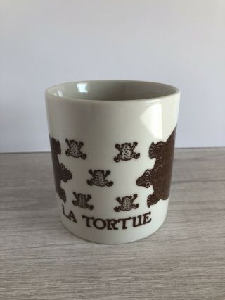 Vintage La Tortue Turtle With Frogs 1979 Mug Brown Rare