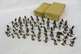 73 Vintage Tin Flats Zinnfiguren Lead War Scholtz Soldiers German Rare Folk Art