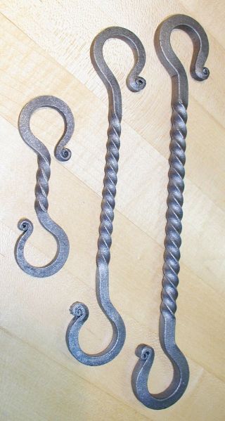 S - Hook Hanger,  Wrought Iron,  1/4 