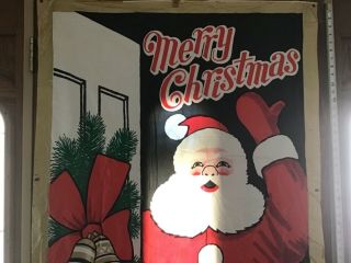Vintage Rare 1960’s Merry Christmas Santa Claus Outdoor Door Cover