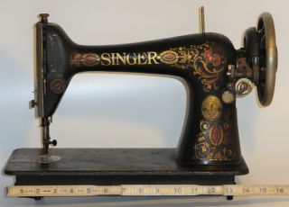 Antique 1911 Singer Manufacturing Red Eye Model 66 Treadle Sewing Machine Head