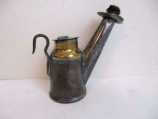 Antique J Anton Usa Eagle Teapot Style Coal Miners/mining Cavers Lamp - 10