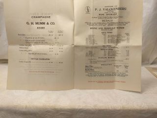 Rare 1915 Price List Of The Mumm Champagne & IMPORTS York,  NY EPHEMERA 2