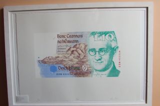 Rare James Joyce 1882 - 1941 Irish £10 Punt Irish Art 2/20 Artist Signed