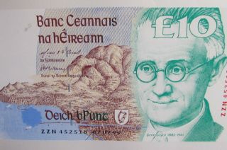Rare James Joyce 1882 - 1941 Irish £10 punt Irish Art 2/20 Artist signed 2