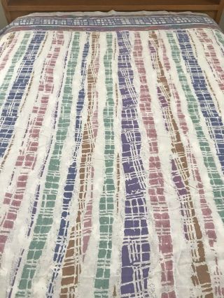 Vintage Dan River Geometric Batik Print Twin Size Flat Sheet Cotton Blend
