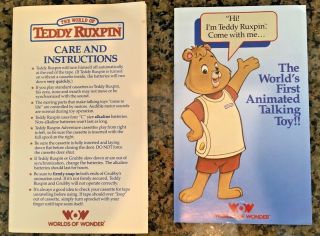 4 VINTAGE TEDDY RUXPIN BOOKS AND CASSETTE TAPES,  PAJAMAS & 3
