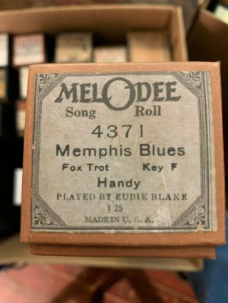 Melodee Piano Roll " Memphis Blues " Played By Eubie Blake Rare
