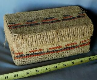 Antique Native American Klamath Storage Basket Linen Liner Ca.  1925 Pomo Ca Yana