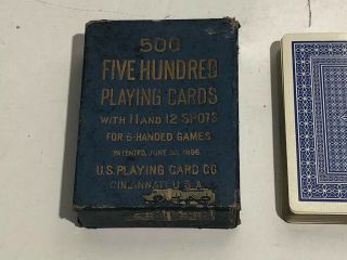 Antique 1896 No.  500 Playing Cards For Six Handed Game Rare Vintage Cincinnati 2