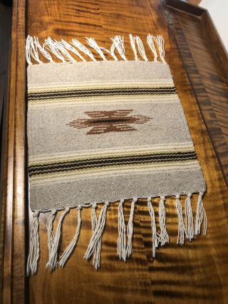 Vintage Antique Native American Wool Handwoven Miniature 10”x10” Dollhouse Rug