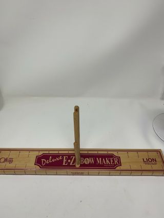Vintage Lion Ribbon Co.  Offray Wooden E•z Bow Maker With Instructions