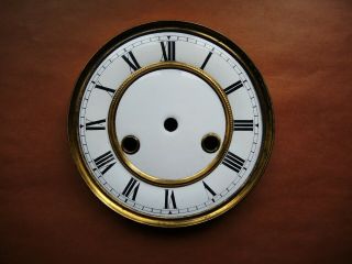 Antique German Wall Clock Junghans Gustav Becker 2 Part Porcelain Dial Mount Gb