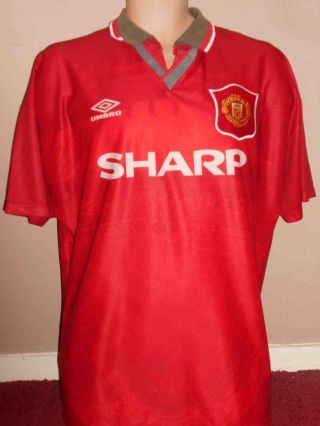 Rare Manchester United Home Football Shirt 1994 - 1995 Large Men 