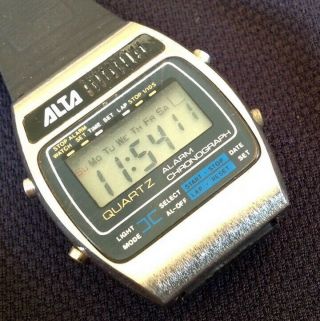 Mens Vintage Alta Alarm Chronograph Quartz Watch In Good Order