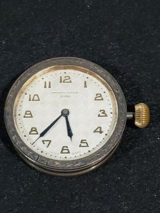 Antique Sandoz - Vuille 8 Day Travel Auto Car Clock Swiss Made