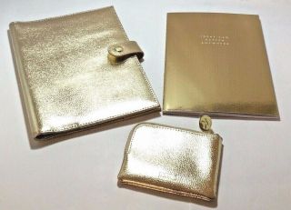 Kikki K Gold Glitter Leather A5 Notebook Holder Luxury Book & Purse Ltd Ed.  Rare