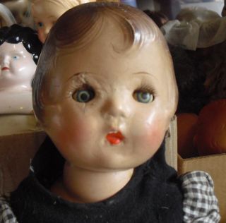 Vintage 1920s Acme Toy Composition Girl Doll Tin Sleepy Eyes 17 " Tall