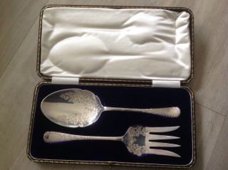 Rare Antique Victorian Allen And Darwin Floral Chased Silver Plate Serving Set