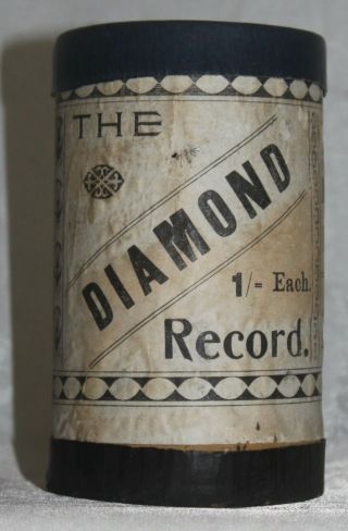 Rare English Diamond Cylinder Record Box Pirate Lable Circa 1905