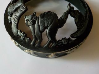 Yankee Candle Halloween Illuma Lid Witch Black Cat Hat Shoes Metal Rare
