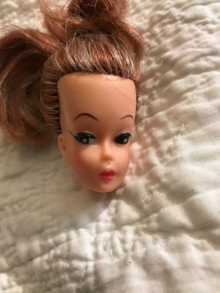 Vintage Uneeda Wendy Doll Head Ponytail Frosted Hair Bild Lilli Barbie Clone