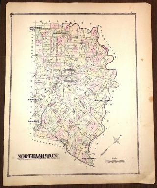 Township Map Of Northampton Pa.  From Scotts Atlas Of Bucks County,  1876