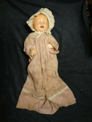 Creepy Haunted Antique Vintage Effanbee Walk Talk Sleep Composition Cloth Doll