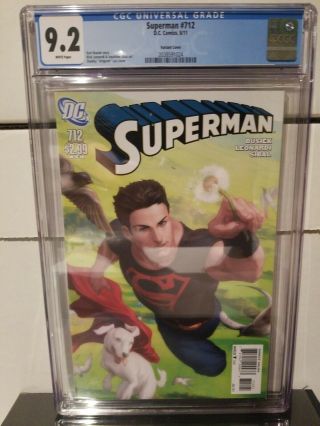 Superman 712 D.  C.  Comics 8/11 Cgc Grade 9.  2 Stanley Lau Artgerm Rare Htf