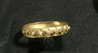 1930’s Antique Art Deco Brass Bracelet With Gold Czech Glass Stones