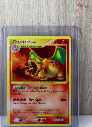 Charizard Holo Rare 2008 Pokemon Card 103/100 Stormfront Set Top Loaded Gd/ex