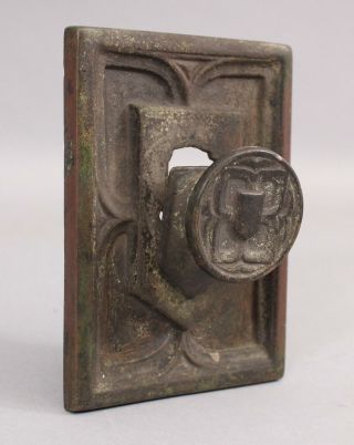 Circa 1920s Antique Arts & Crafts Period Bronze Architectural Doorbell Pull,  Nr