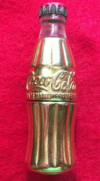 Vintage Coca Cola Bottle Lighter W Button Cap Sign Gold Edition Coke Rare