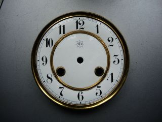 Antique German Wall Clock Junghans Two Part Porcelain Dial Mount Gustav Becker K