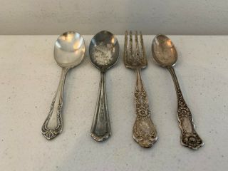 Vintage Winthrop Silver Plate 1847 Rogers Bros Oneida 4 " Spoon & Fork Silverware