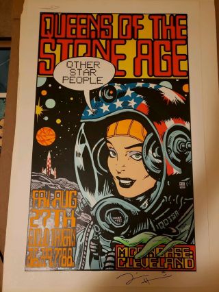 Queens Of The Stone Age Poster Frank Kozik Autographed By Josh Homme Very Rare