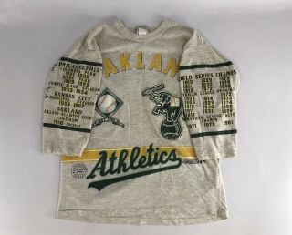 Vtg Rare Oakland Athletics A’s Long Gone 1990 Mens Large Baseball Team Shirt 1/2