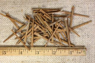 1 3/4” Old Square Nails 1/8” Finish Head 50 Qty Vintage 1880’s Iron Rust Patina