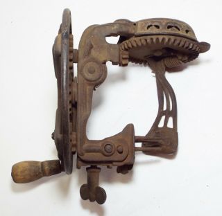 Antique 1870s The Reading Hardware Co.  Cast Iron Hand Crank Apple Peeler - -