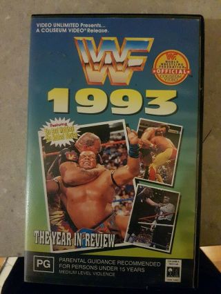 Wwf Wwe 1993 The Year In Review Vhs Video Very Rare Hulk Hogan Bret Hitman Hart